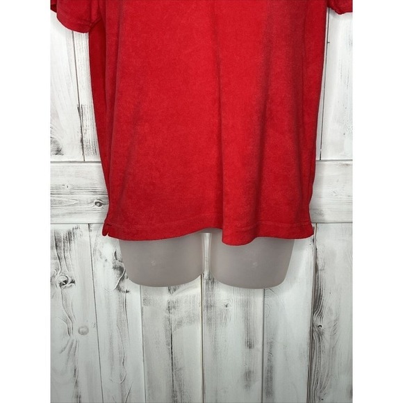WOMENS BIRDWELL BEACH BRITCHES RED SOFT FRENCH TERRY SHORT SLEEVE POLO SHIRT L - Picture 2 of 13
